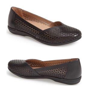 DANSKO Black NEELY Eyelet Leather Flats